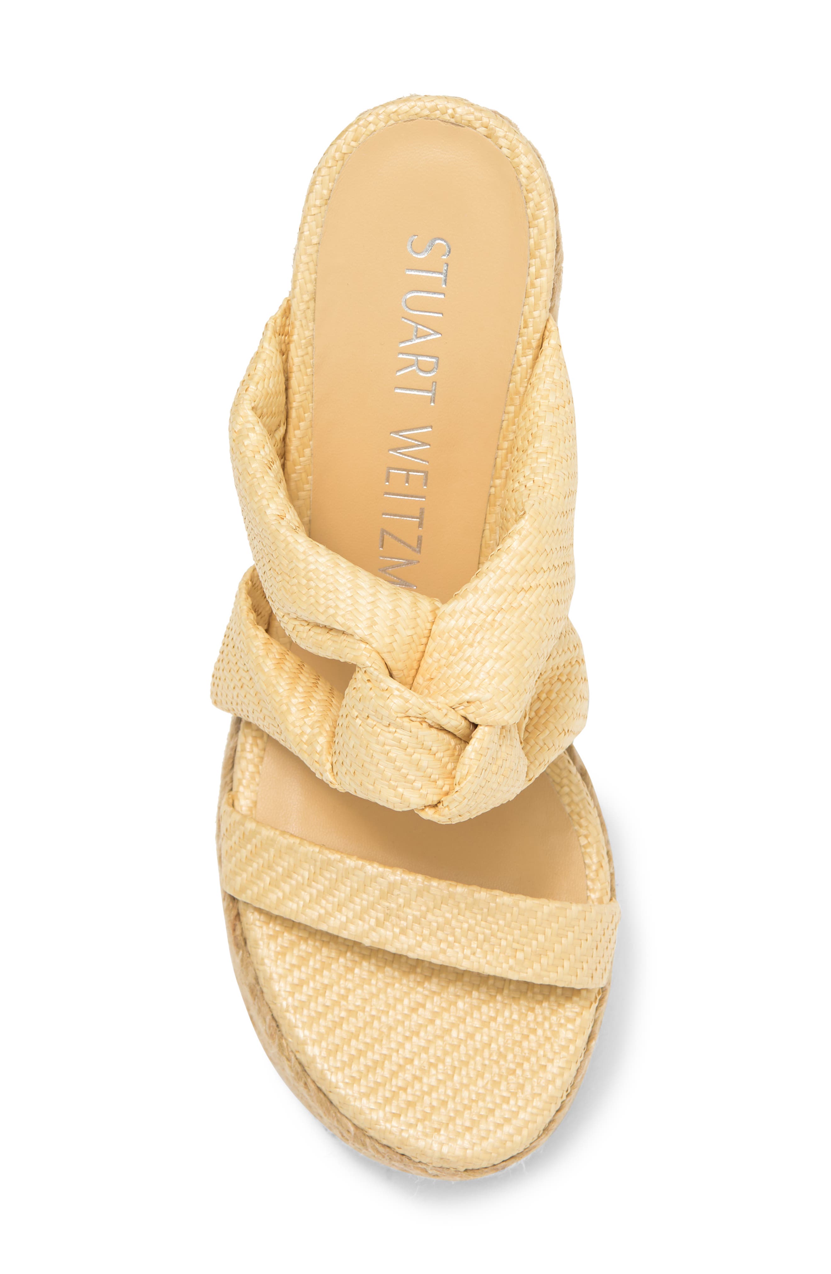 Stuart Weitzman Playa Knot Platform Sandal, Alternate, color, Wheat/ Natural