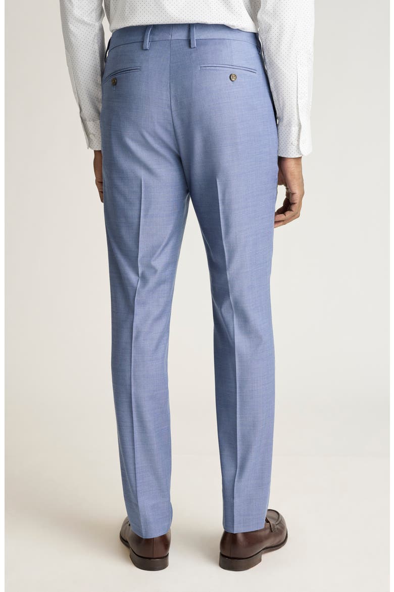 Jetsetter Flat Front Stretch Wool Suit Pants, Alternate, color, 1 BLUE SHARKSKIN