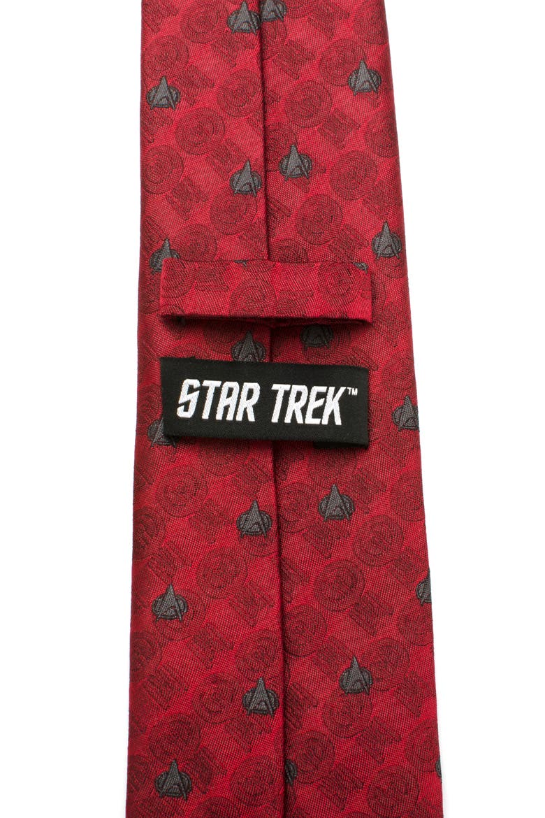 Star Trek TNG Delta Shield Silk Tie, Alternate, color, RED
