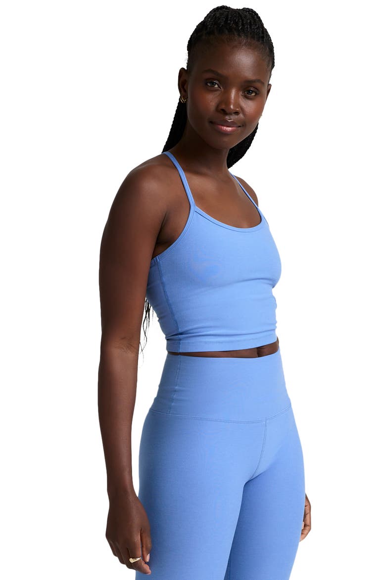 Space Dye Slim Racerback Crop Tank, Alternate, color, WILD FLOWER BLUE HEA