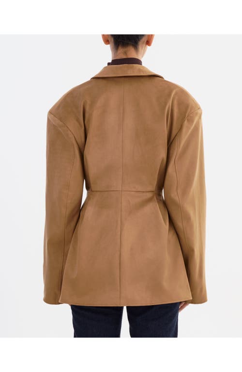 Lamarque Button Front Blazer In Brown