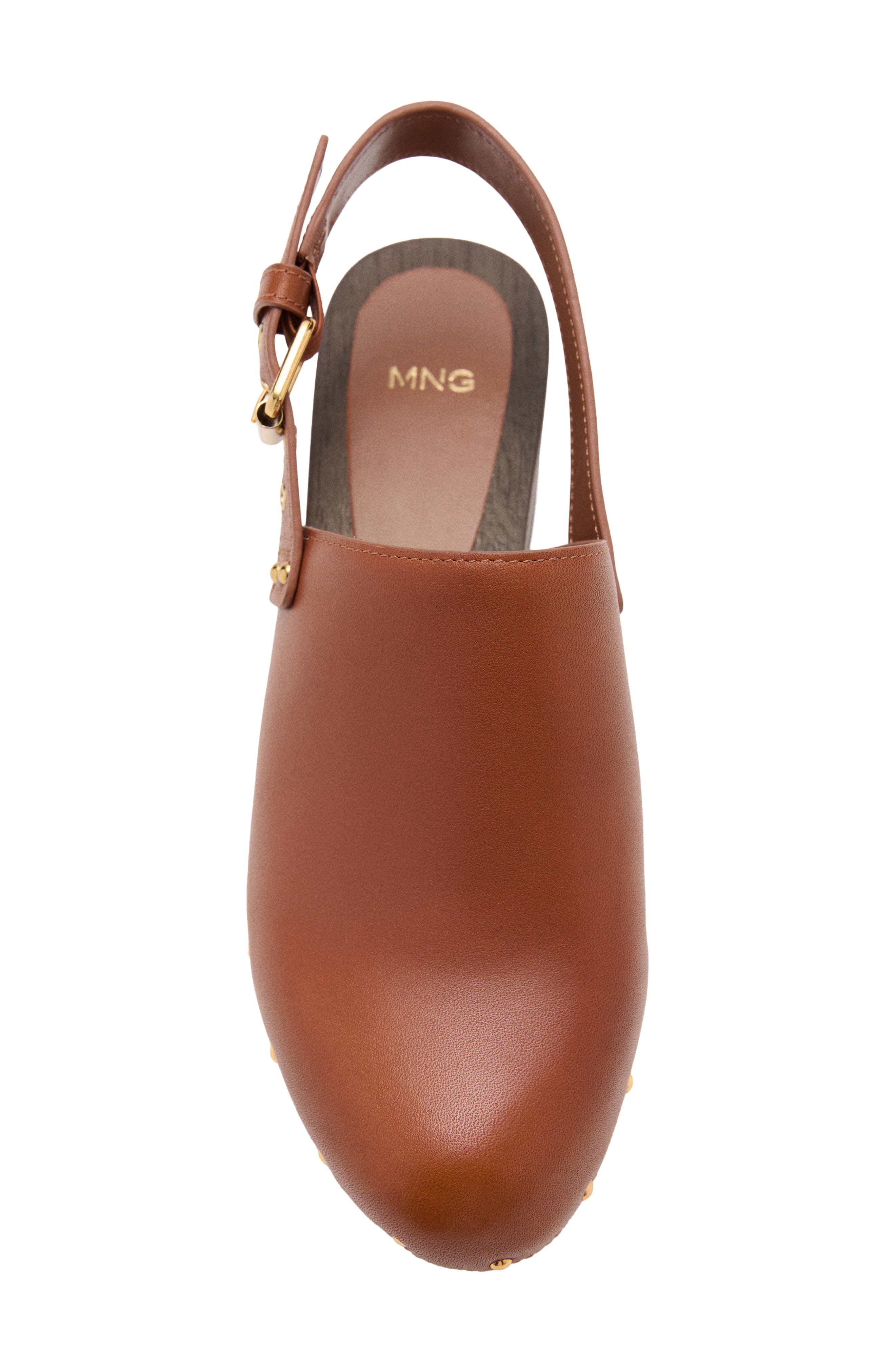 Studded Slingback Clog, Alternate, color, LEATHER