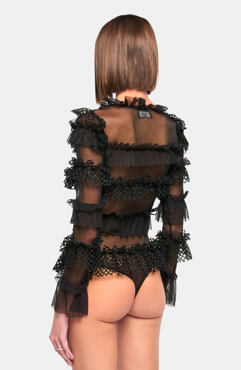 OW Collection GRACE Bodysuit, Alternate, color, Black