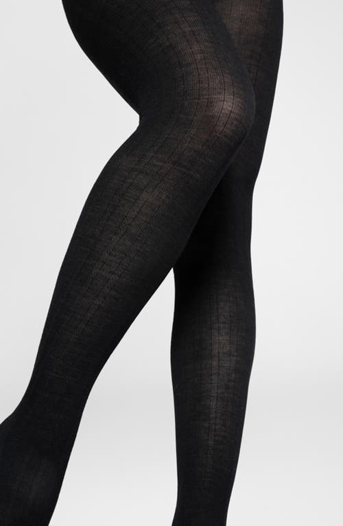 Swedish Stockings Freja Rib Wool Blend Tights In Black