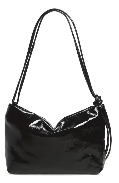 Kassl Loop Lacquered Shoulder Bag In Black 0001