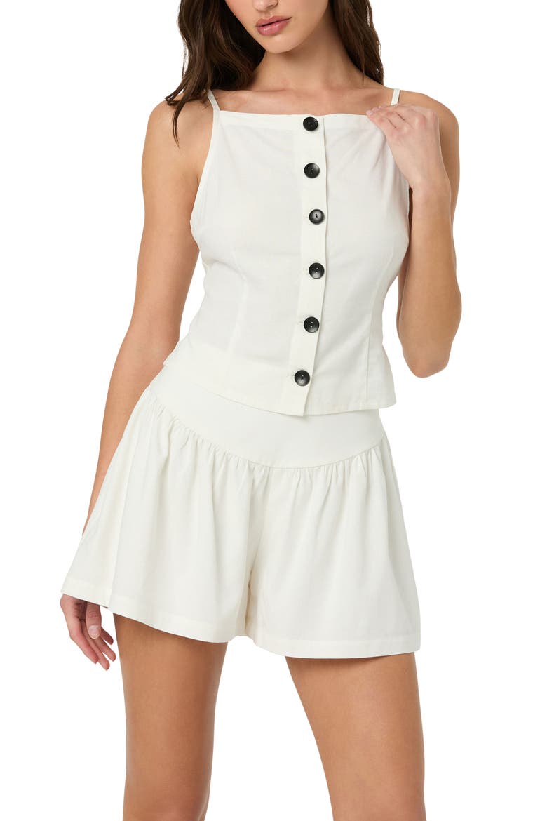 Boat Neck Button-Up Camisole, Main, color, WHITE