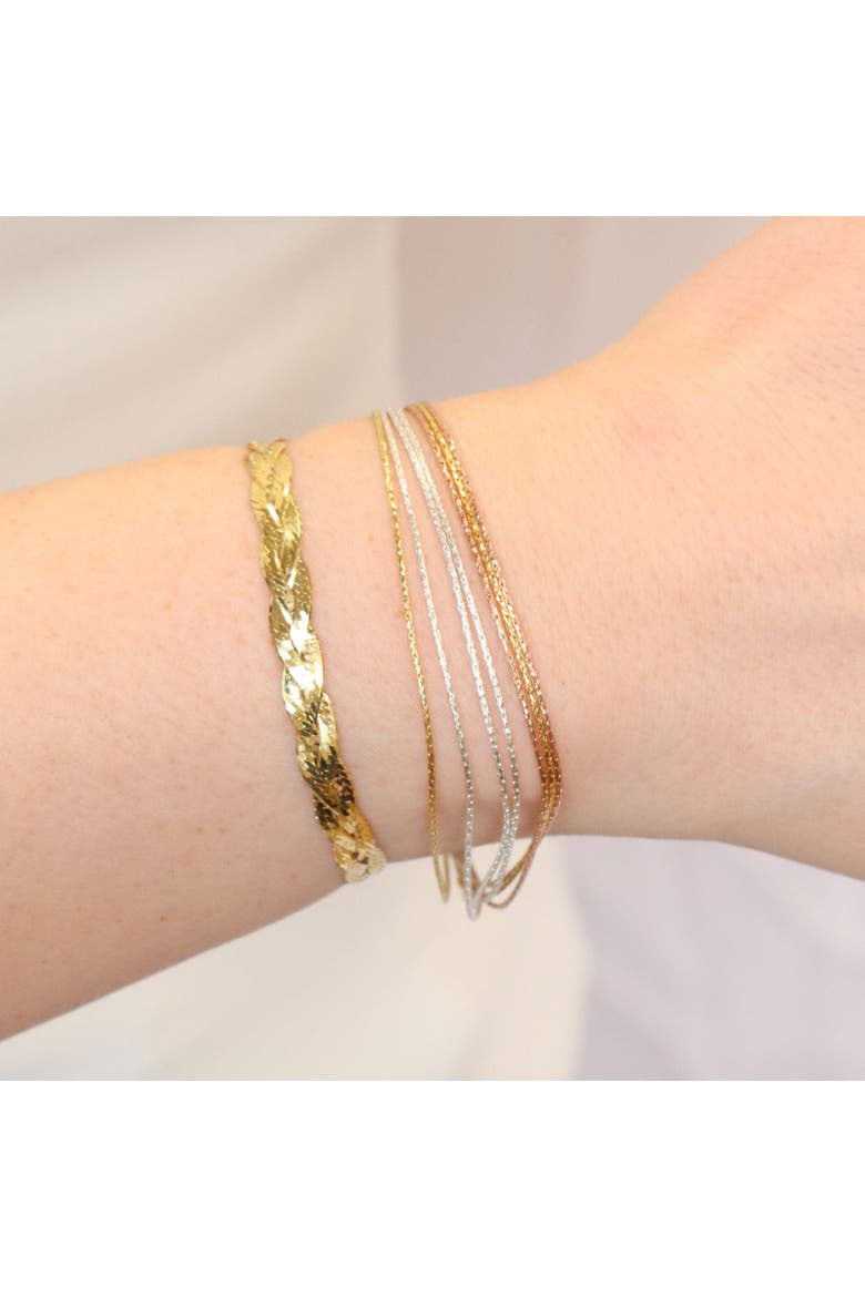 Tricolor Seven Strand Bracelet, Alternate, color, Tricolor Gold