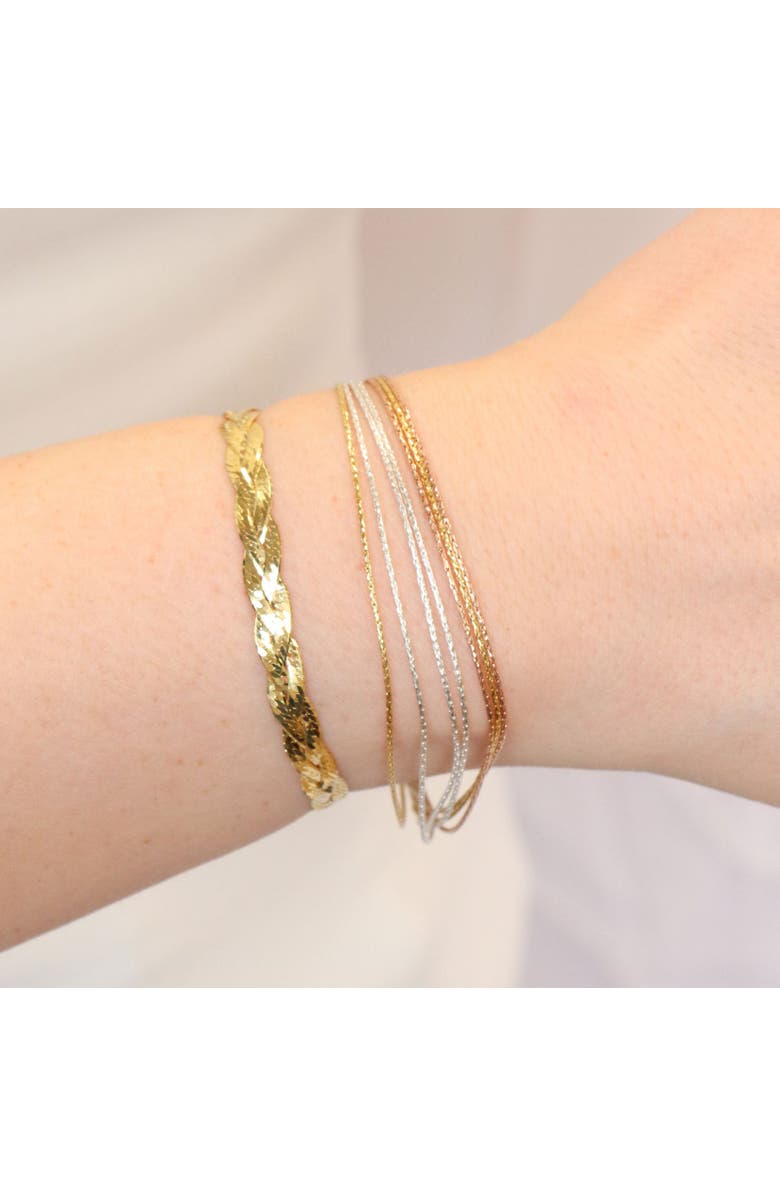 The Lovery Fine Jewelry Tricolor Seven Strand Bracelet, Alternate, color, Tricolor Gold