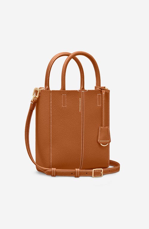 Maison De Sabre Mini Rolled Handles Leather Soft Tote In Brown
