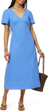 Scotch & Soda V-Neck Linen Blend Dress