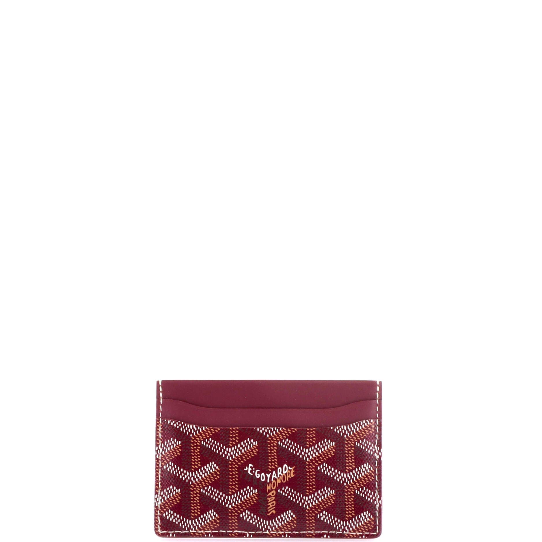 Pre-Owned Goyard Saint Sulpice Card Holder Coated Canvas, Alternate, color, Red