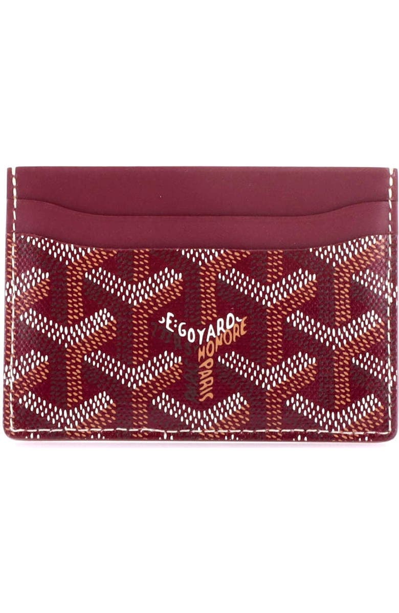 Pre-Owned Goyard Saint Sulpice Card Holder Coated Canvas, Alternate, color, Red