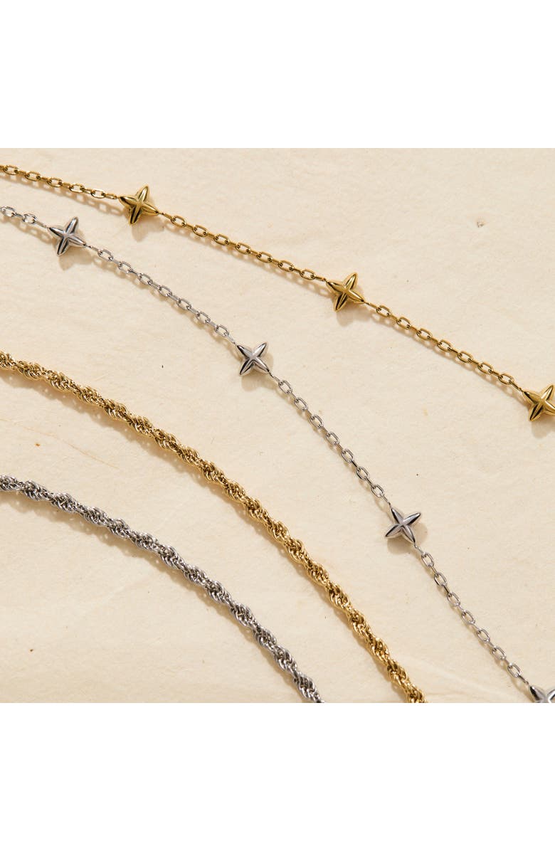 Alex and Ani Mini Rope Chain Anklet, Alternate, color, Gold