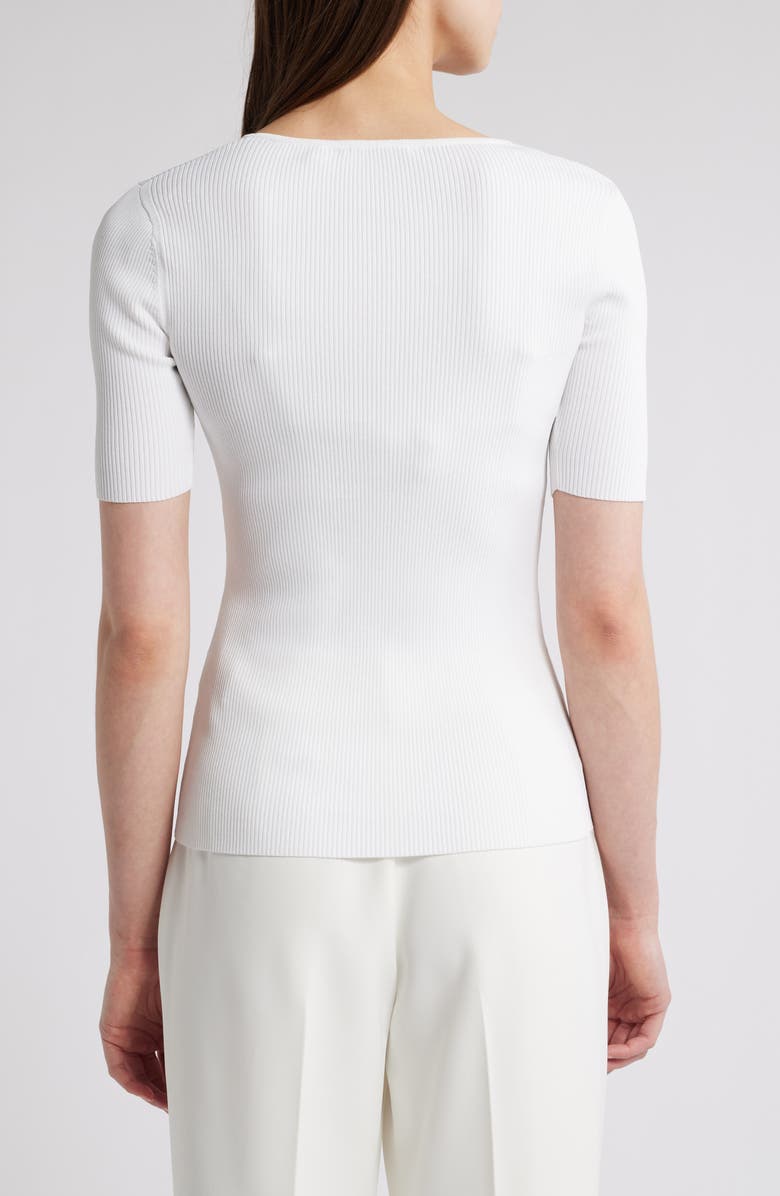 Elie Tahari The Gemma Button Shoulder Rib Sweater, Alternate, color, 