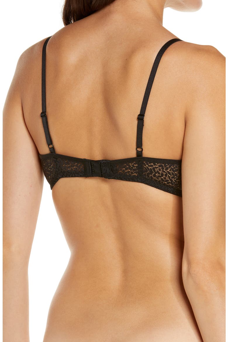 Modern Lace Unlined Demi Bra, Alternate, color, BLACK