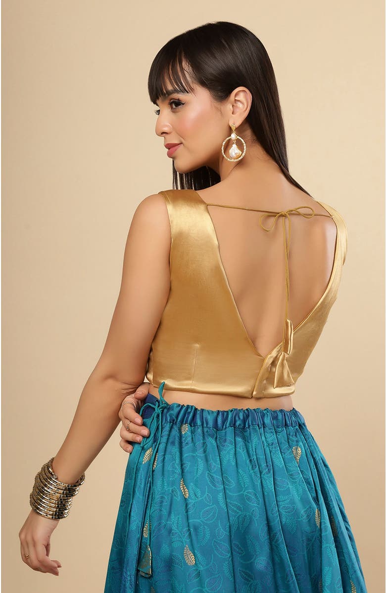 One Minute Saree<sup>®</sup> Amiya Satin  Stretch Saree Blouse, Alternate, color, 