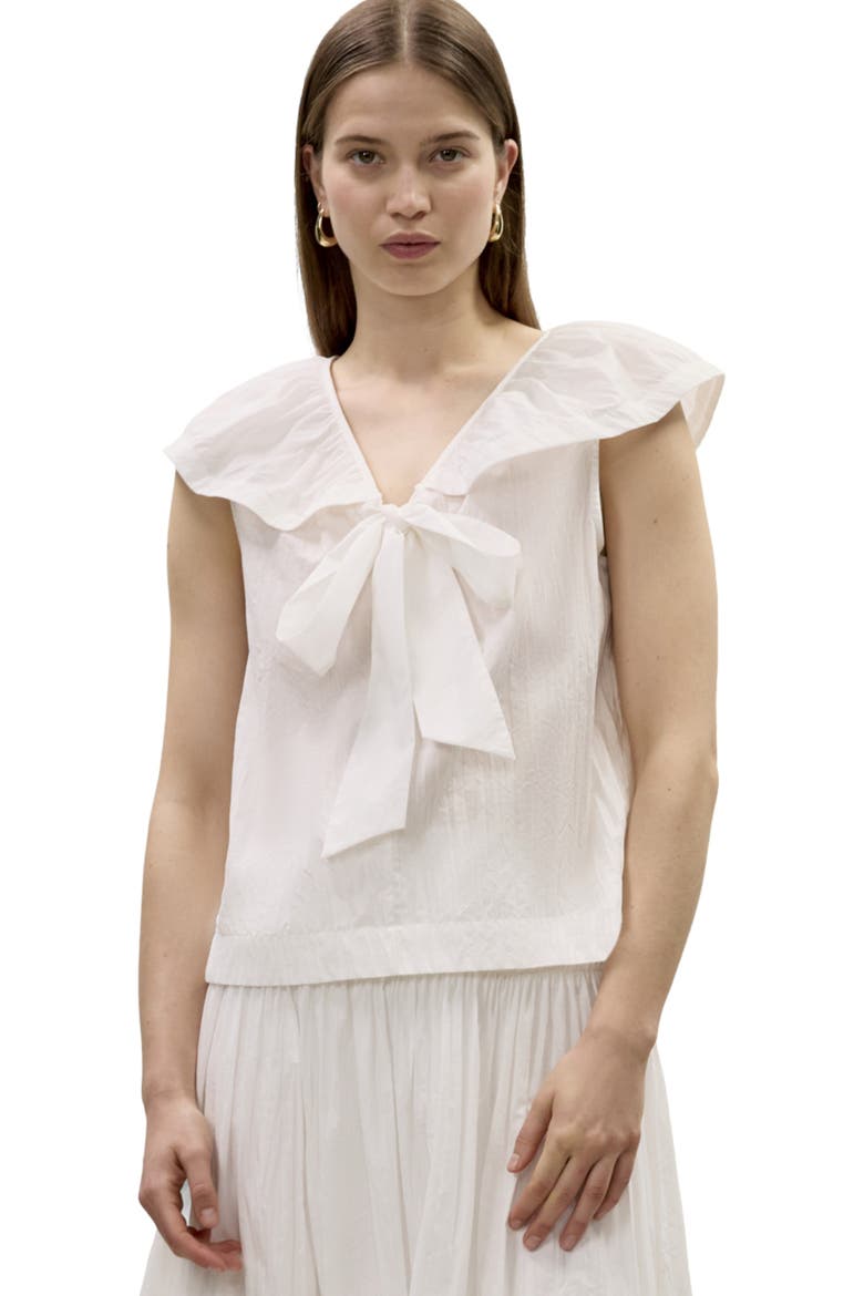 Marietta Crinkle Top, Main, color, Milk