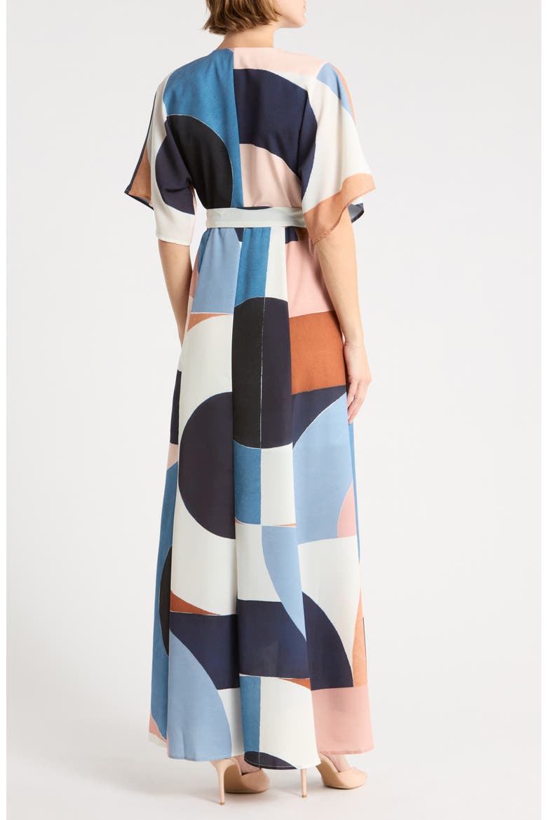 Gemma Wrap Dress, Alternate, color, BLUE MULTI GEO