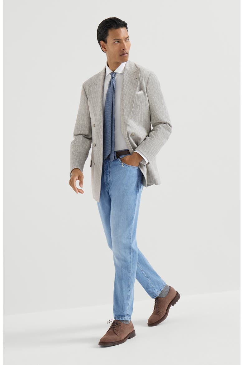 Lightweight denim five-pocket trousers, Alternate, color, Light Blue Denim