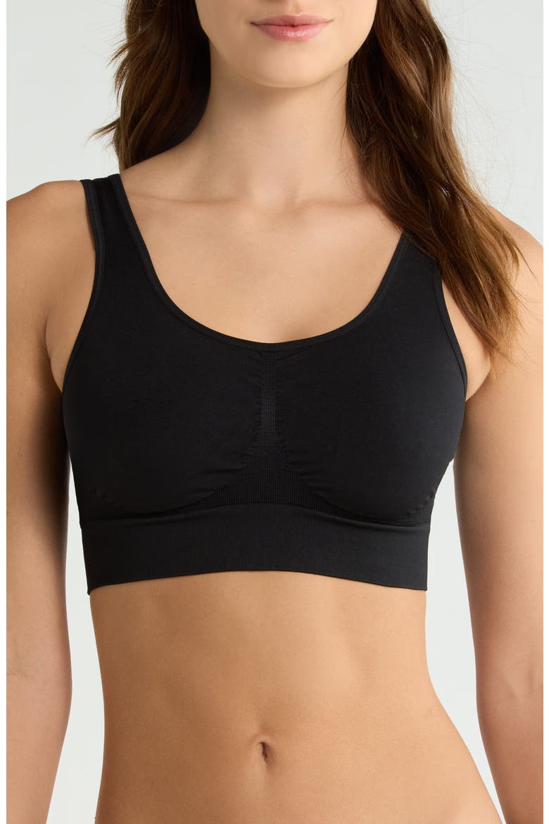 Seamless Tank Bralette, Main, color, BLACK