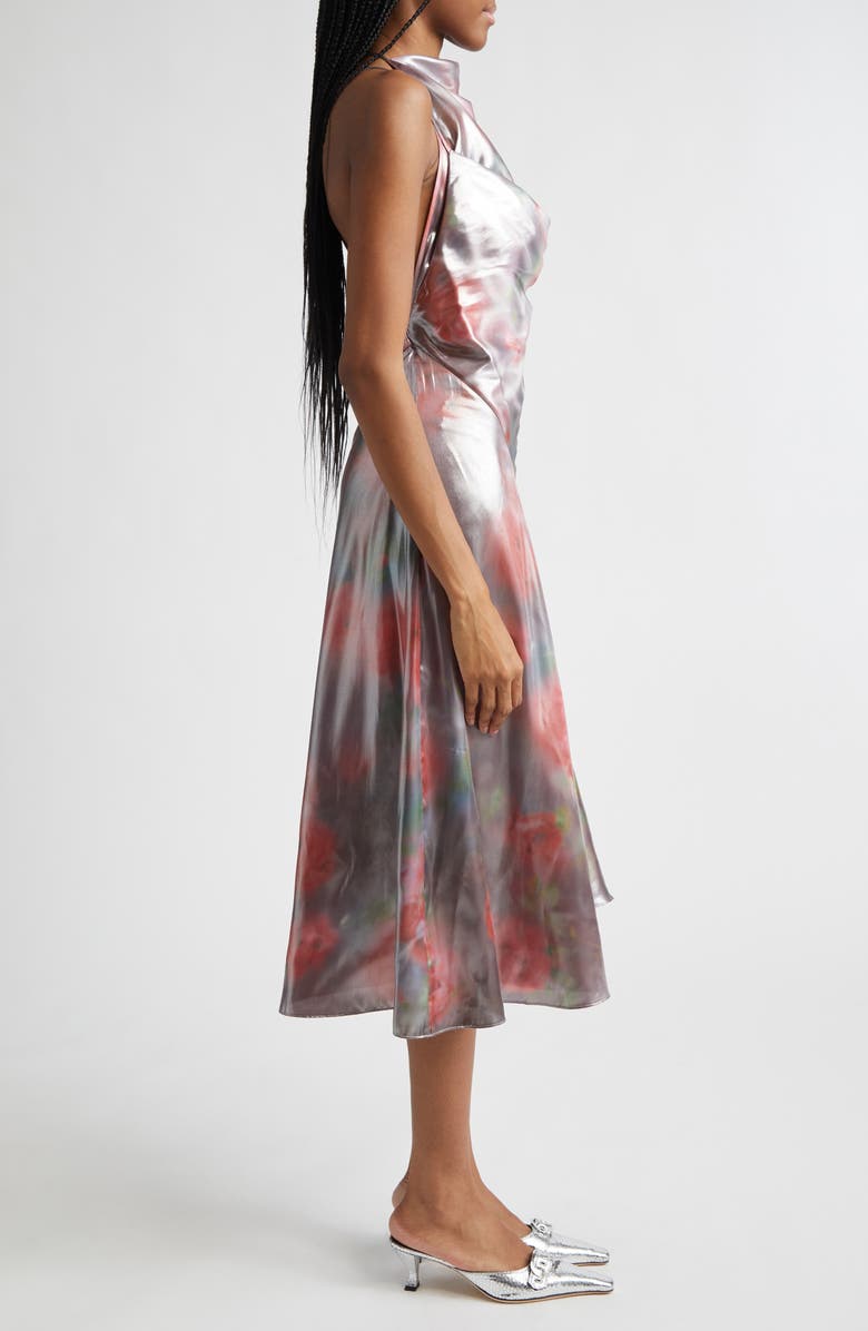 DIESEL<sup>®</sup> D-Ebra Halter Foiled Georgette Midi Dress, Alternate, color, Bordeaux