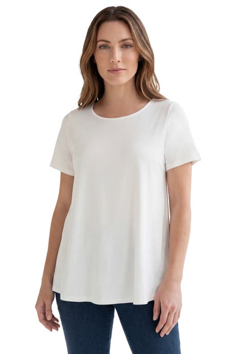 Plus Size Ultimate Cotton Crewneck Short Sleeve Swing Tee (Plus)
