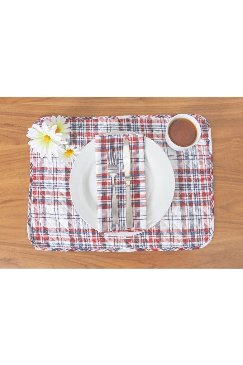 Benjamin 100% Cotton Set of 6 Placemats 13" x 19", Alternate, color, Blue