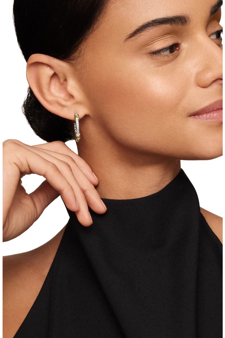 Petite Helena Wrap Hoop Earrings with 18K Gold & Diamonds, Alternate, color, DIAMOND/ YELLOW GOLD