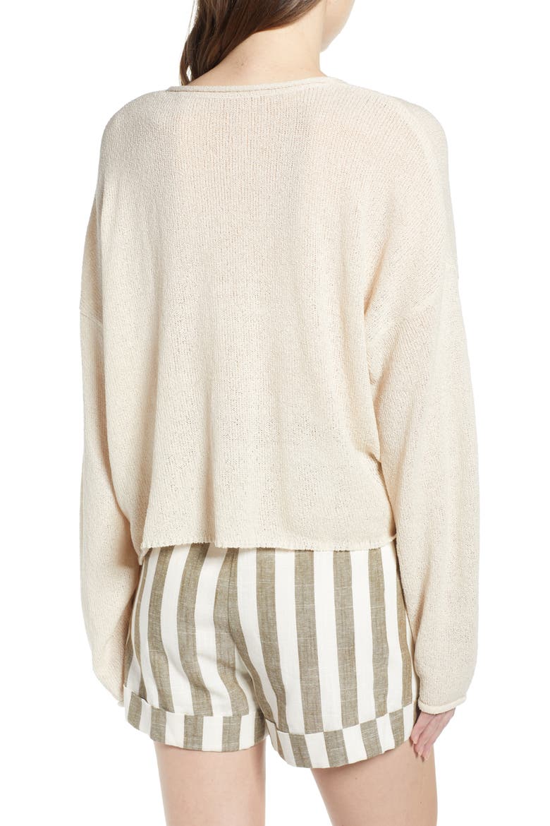 Chriselle Lim Sabine Front/Back Sweater, Alternate, color, NATURAL