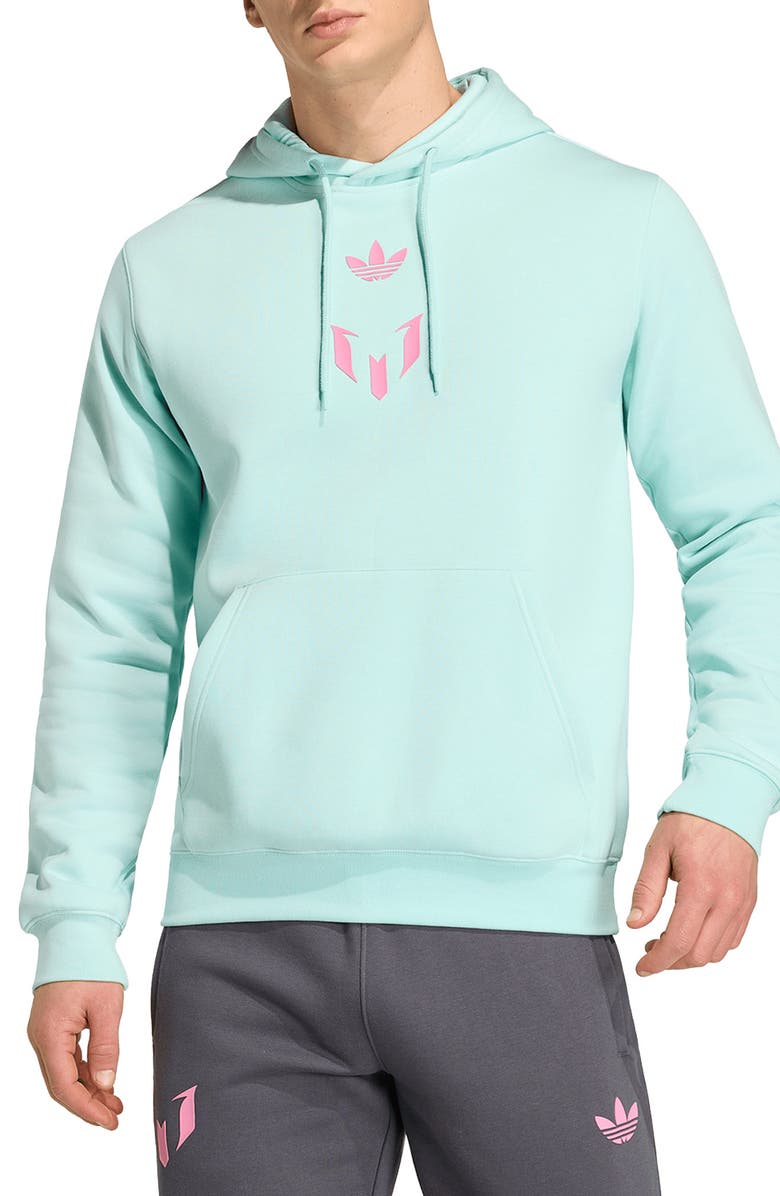 adidas Messi Fleece Hoodie, Main, color, Semi Flash Aqua/ /