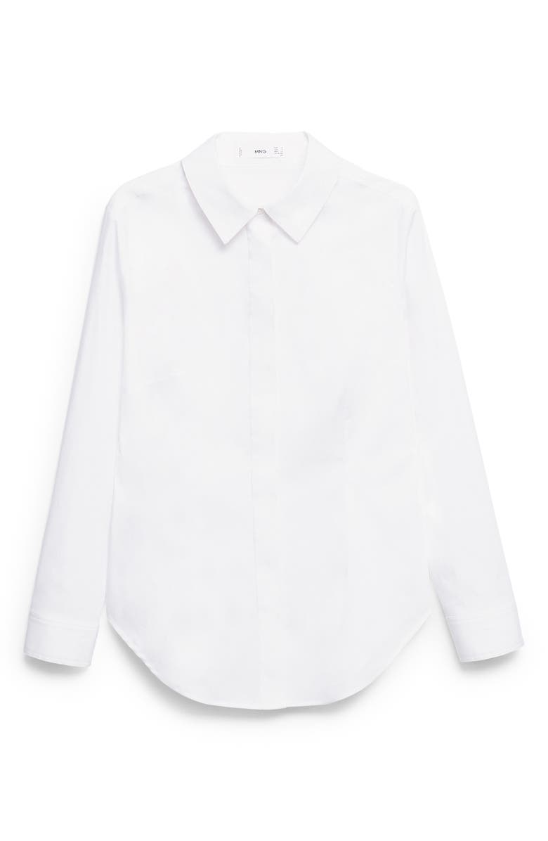 MANGO Essential Cotton Blend Button-Up Shirt, Alternate, color, 