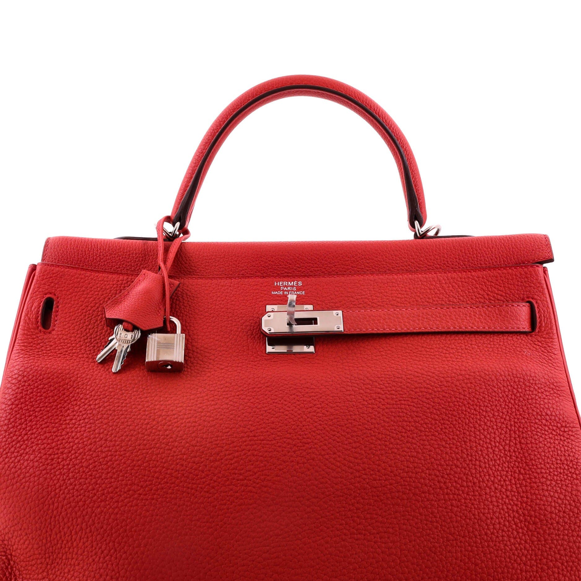 Kelly Handbag Red Togo with Palladium Hardware 35, Alternate, color, Red