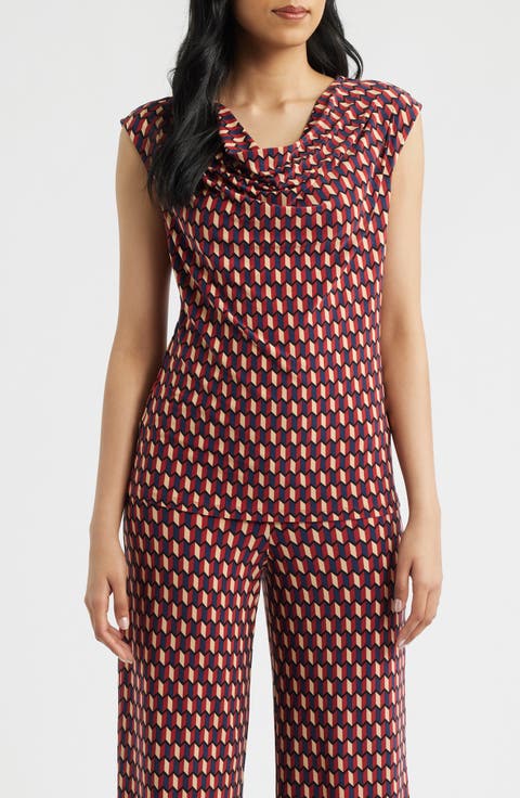 Cowl Neck Extended Shoulder Top