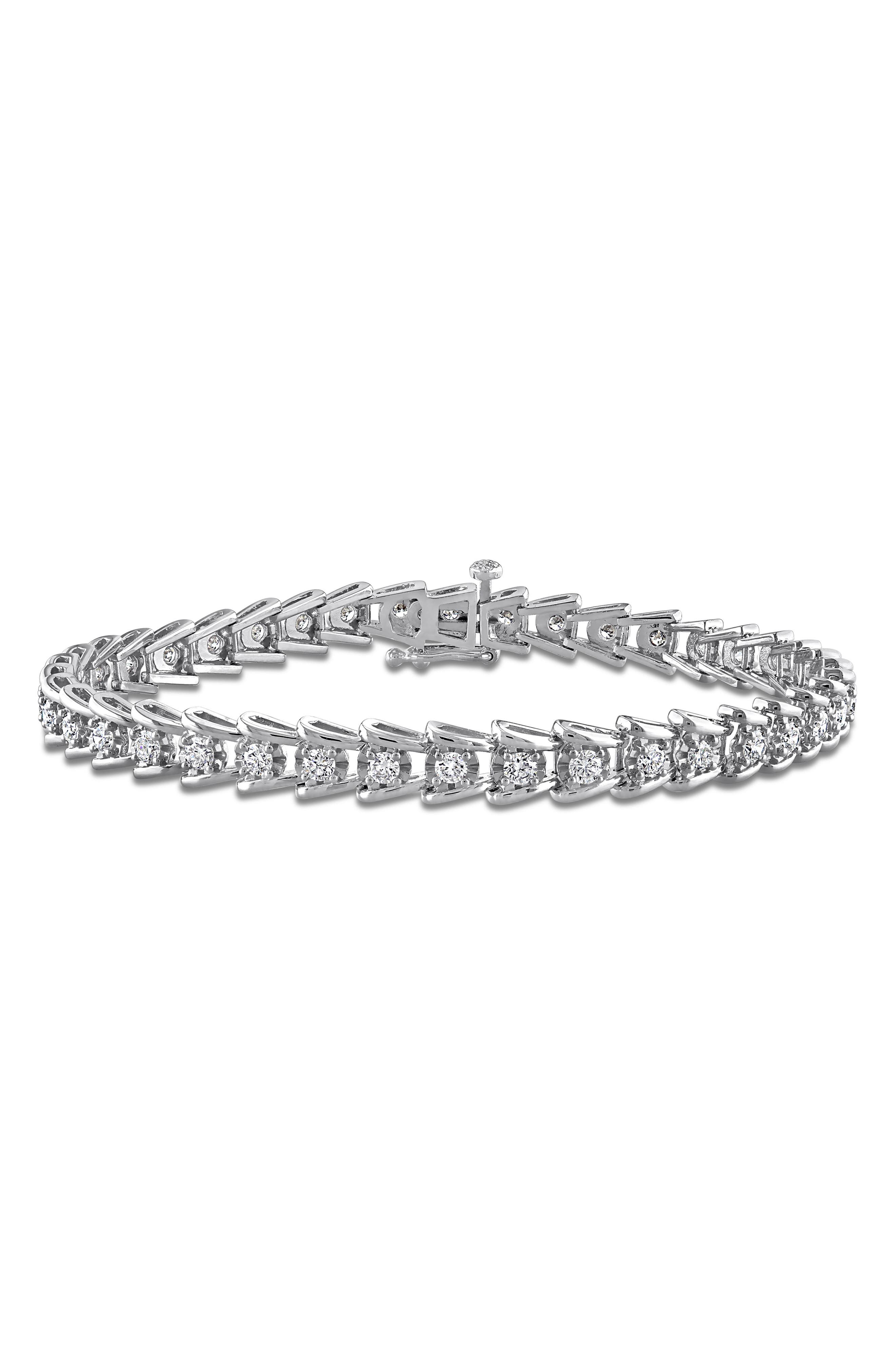 Created Forever Sterling Silver Lab Grown Diamond Tennis Bracelet