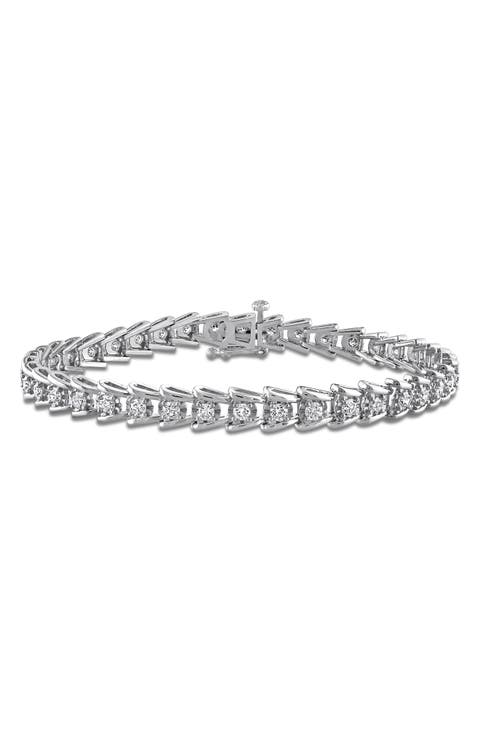 Sterling Silver Lab Grown Diamond Tennis Bracelet