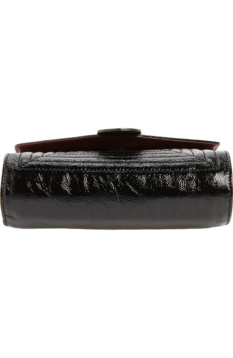 Longchamp La Baronne Genuine Shearling Trim Leather Clutch, Alternate, color, Red Lacquer