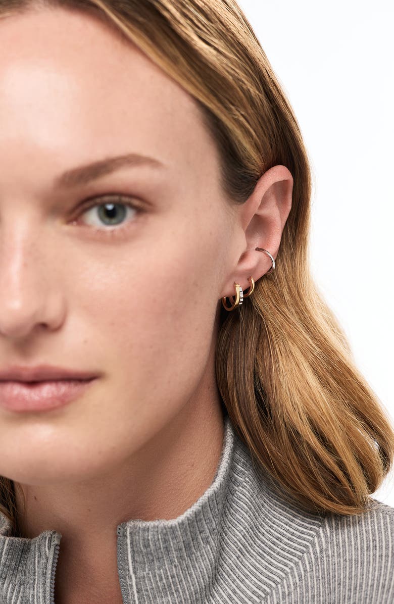 Ana Luisa Toda Two-Tone Double Hoop Earrings, Alternate, color, Gold / Silver