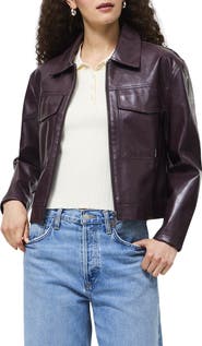 French Connection Kayleigh Faux Leather Bomber Jacket