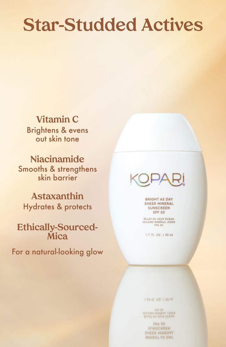 Kopari Bright As Day Sheer Mineral SPF 50 Sunscreen, Alternate, color, 