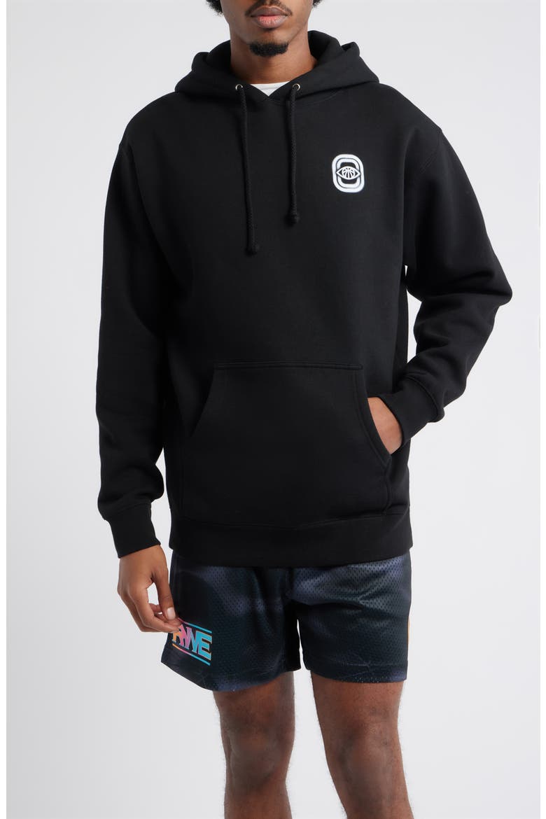 Vision Test Graphic Print Hoodie, Main, color, BLACK