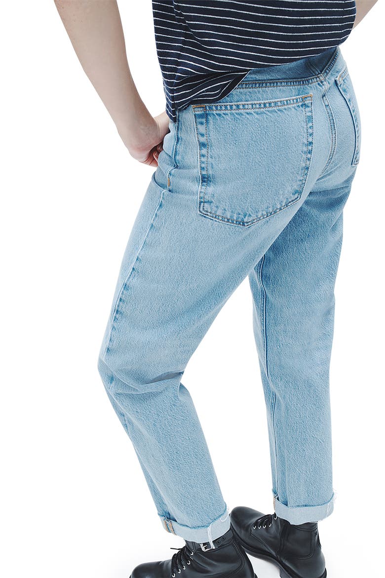 Dre Raw Hem Low Rise Baggy Jeans, Alternate, color, AMAL