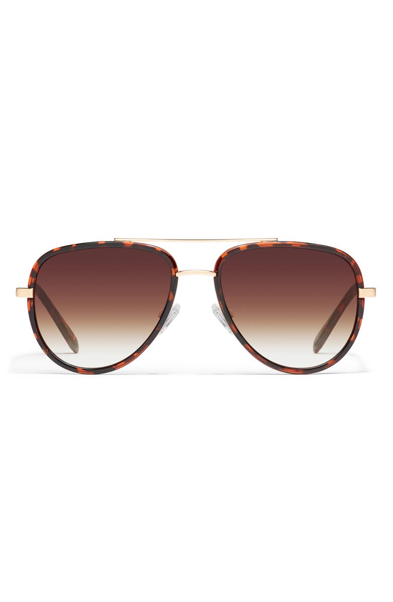 QUAY All In 56mm Medium Aviator Sunglasses, Main, color, Tortoise/ Brown Fade