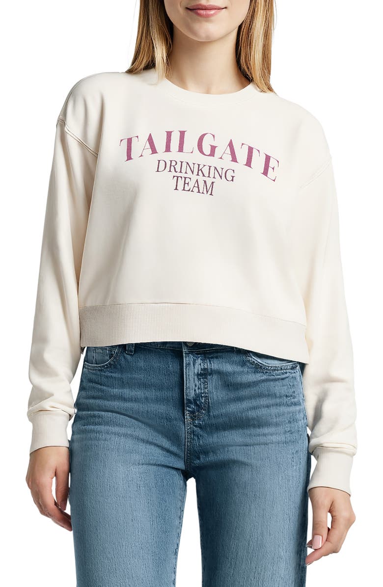 Wildfox Elyse Drinking Game Sweatshirt, Main, color, Eggnog