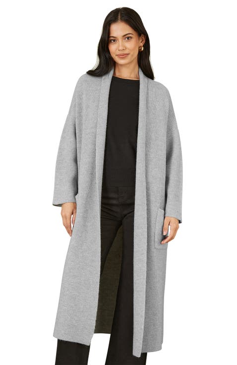 Knitted Maxi Cardigan With Pockets