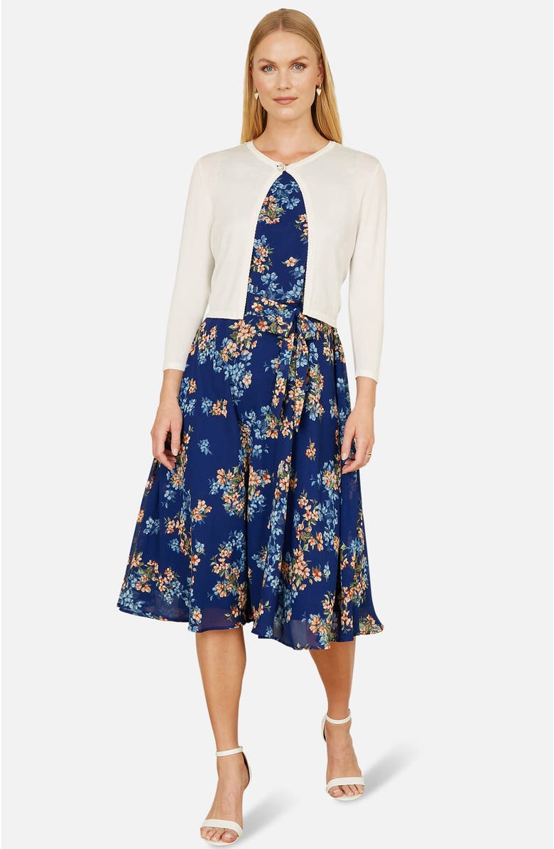 Yumi Diamante Button Cropped Cardigan, Alternate, color, Ivory