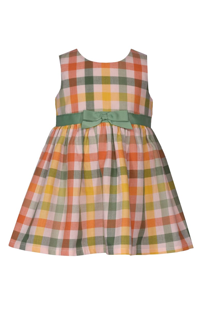 Iris & Ivy Harvest Plaid Dress & Cardigan Set, Alternate, color, Ivory Multi