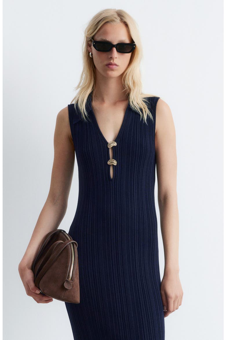 Sleeveless Rib Midi Sweater Dress, Alternate, color, BLUE DARK