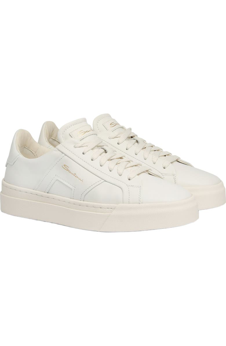 Santoni Women's DBS Double Buckle Sneaker, Alternate, color, White