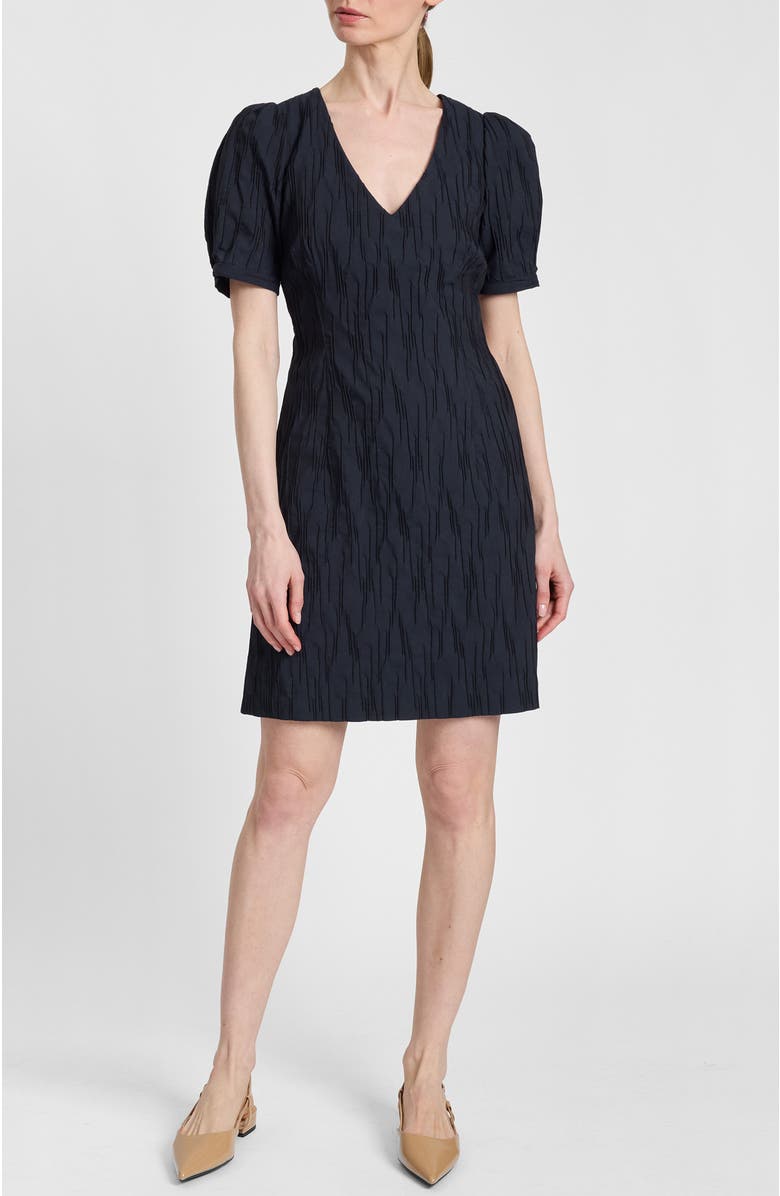 Santorelli Bianca Shift Dress in Abstract Jacquard, Main, color, Midnight