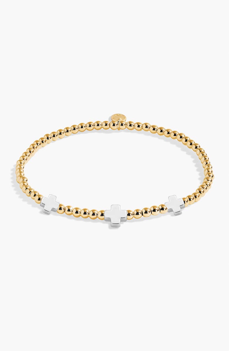 A Littles & Co Faith A Little 'Faith, Hope, Courage' Bracelet In In Silver And Gold-Tone Plating, Main, color, Metallic Silver